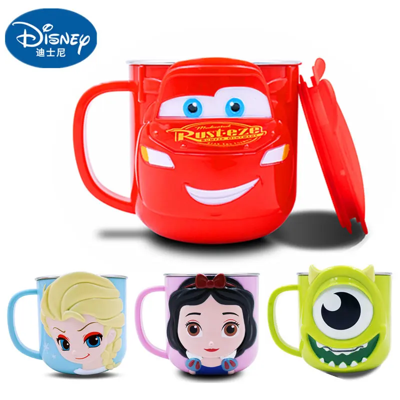 Disney stitch children stainless steel water cup children drinking water cup anti-fall home milk cup baby tableware set