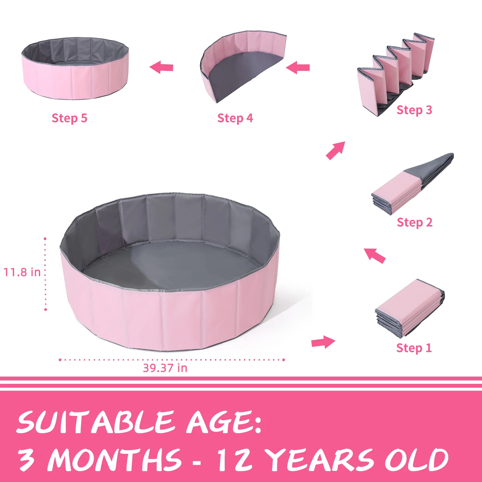 حفرة كروية دائرية قابلة للطي مقاس 100 سم للاستخدام الداخلي والخارجي معدات اللعب المحمولة للأطفال