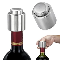 1Pc Stainless Steel Vacuum Wine Bottle Stopper Sealed Storage Wine Plug Liquor Flow Stopper Pour Cap