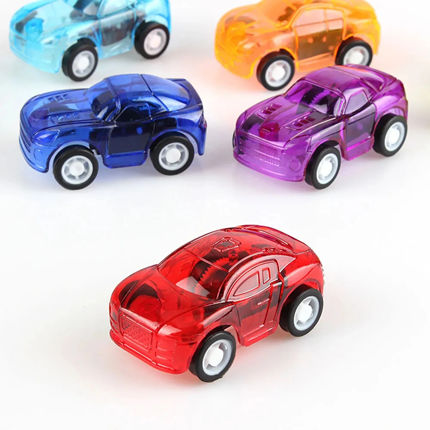 15 Pcs Mini Transparent Pull Back Car Toys Party Favor For 4-8 Kids Birthday Boy Girls Easter Goodie Bags Pinata Stuffing Toy