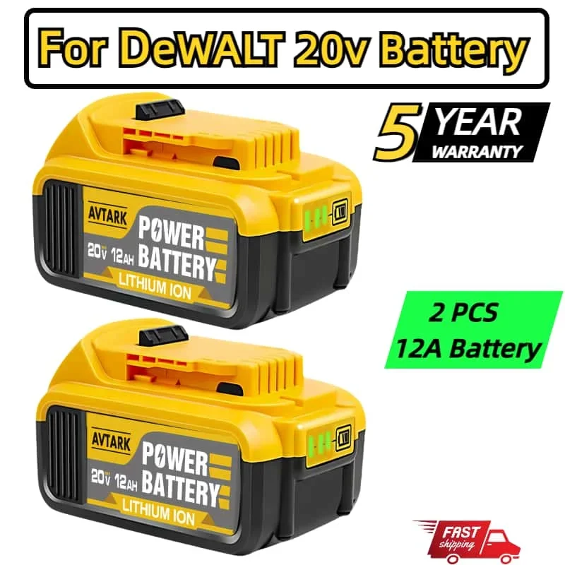 

For Dewalt Battery 100% Original 12000mAh 20V replace power tool screwdriver battery 12Ah 20V DCB206 DCB206 DCB205 DCB200 DCB180