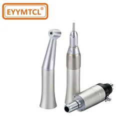 EYY Dental Handpiece Kit Low Speed Contra Angle Straight External Water Spray Air Motor 2/4 Holes Dentistry Equipment Tools