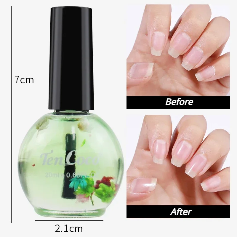 Sdotter 1Bottle 20ml Dried Flowers Softener Nutritional Cuticle Oil Treatment Nutritious Gel Polish DIY Nail Art Care Nail Nutri