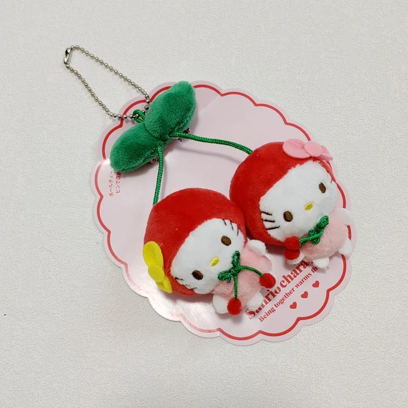 Olá Kitty Sanrio Figuras De Pelúcia, Broche De Pelúcia Cherry Cinnamoroll, Kuromi Pom Pom Purin, Pingente Suave Kawaii, Brinquedos Bonitos