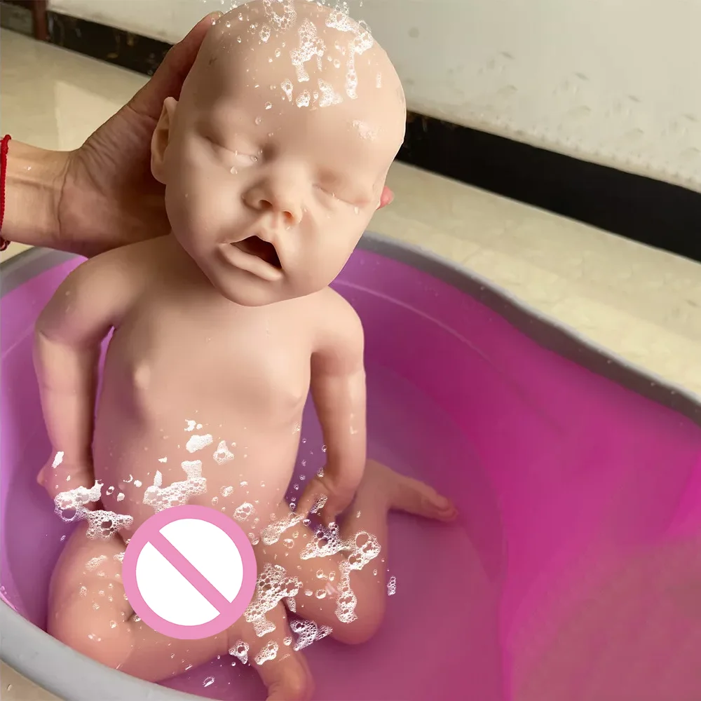Realistyczna 18-calowa piankrowa silikonowa lalka odrodzona na całe ciało jak prawdziwe europejskie dziecko miękkie ważone koruching Reborn Girl