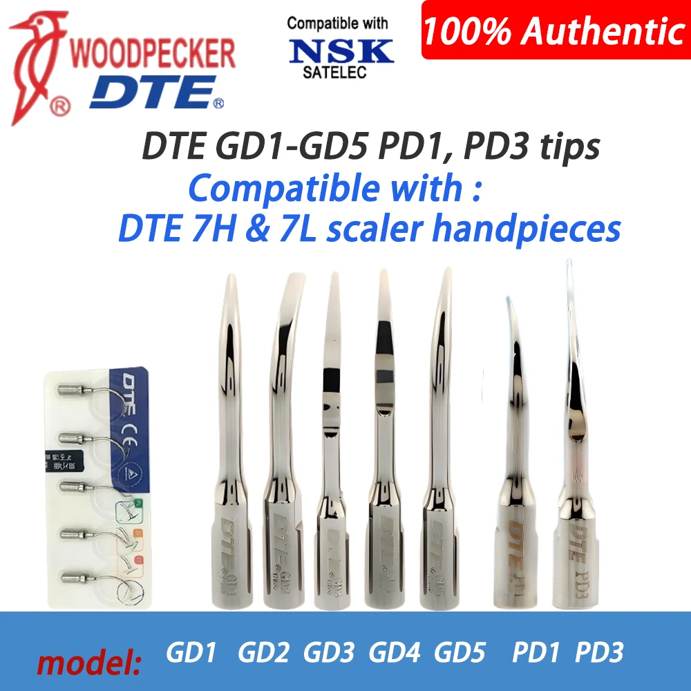 Puntas de repuesto para scaler ultrasónico dental Woodpecker DTE GD1 GD2 GD3 GD4 GD5 PD1 PD3, compatibles con SATELEC ACTEON NSK