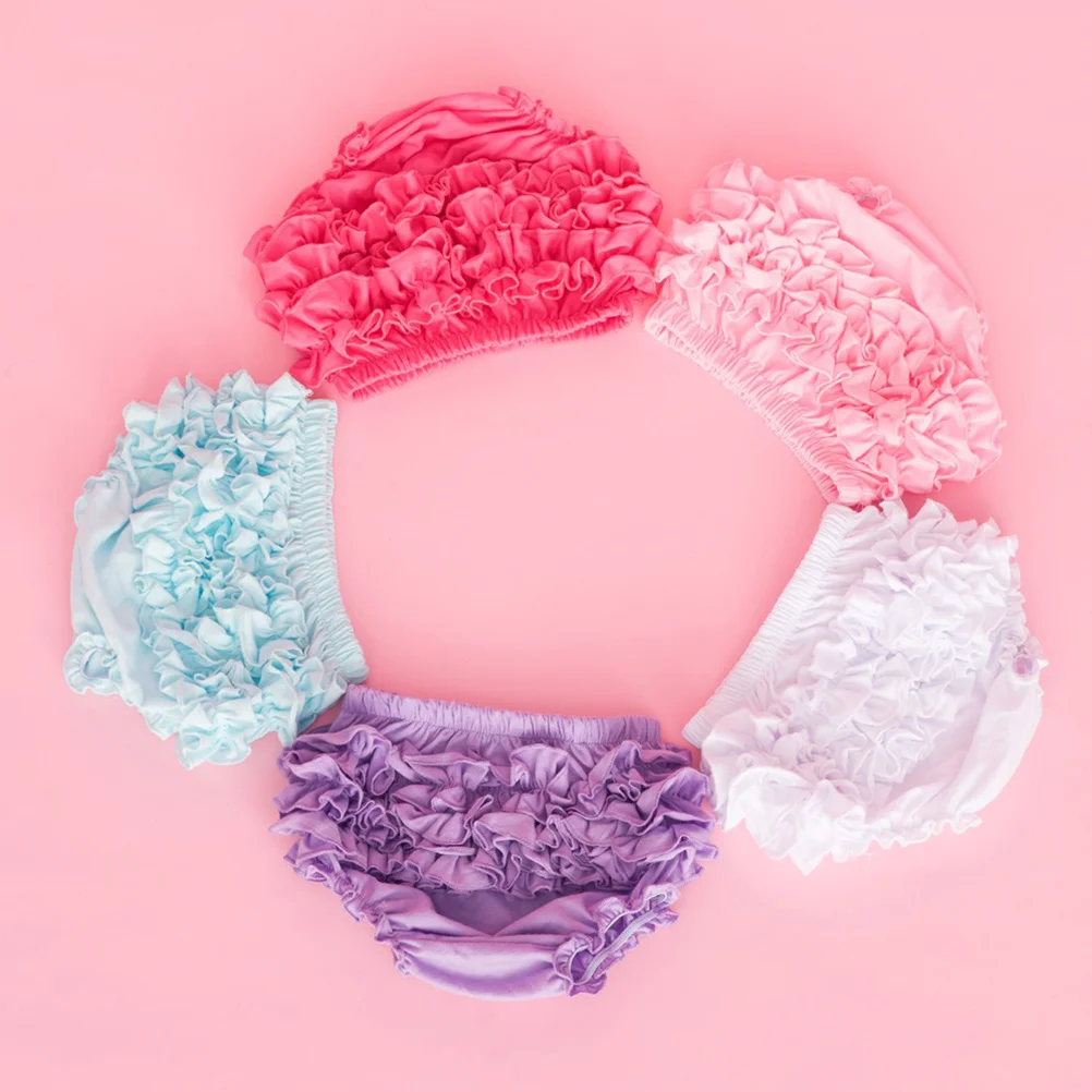 

Baby Girl Cotton Ruffle Lace Diaper Cover Rose Pink Size M Comfortable Moisture Absorbing Panties Bloomers Pants