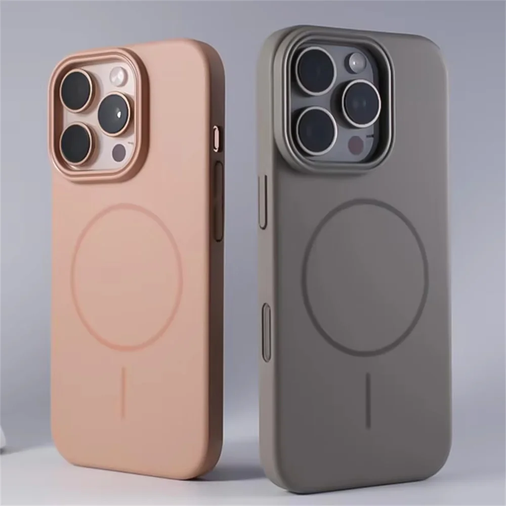 حافظة هاتف صلبة رفيعة للغاية لهاتف Magsafe لهاتف آيفون 16 15 14 13 12 11 Pro Max 17 Plus غطاء شحن لاسلكي غير لامع حافظة بسيطة