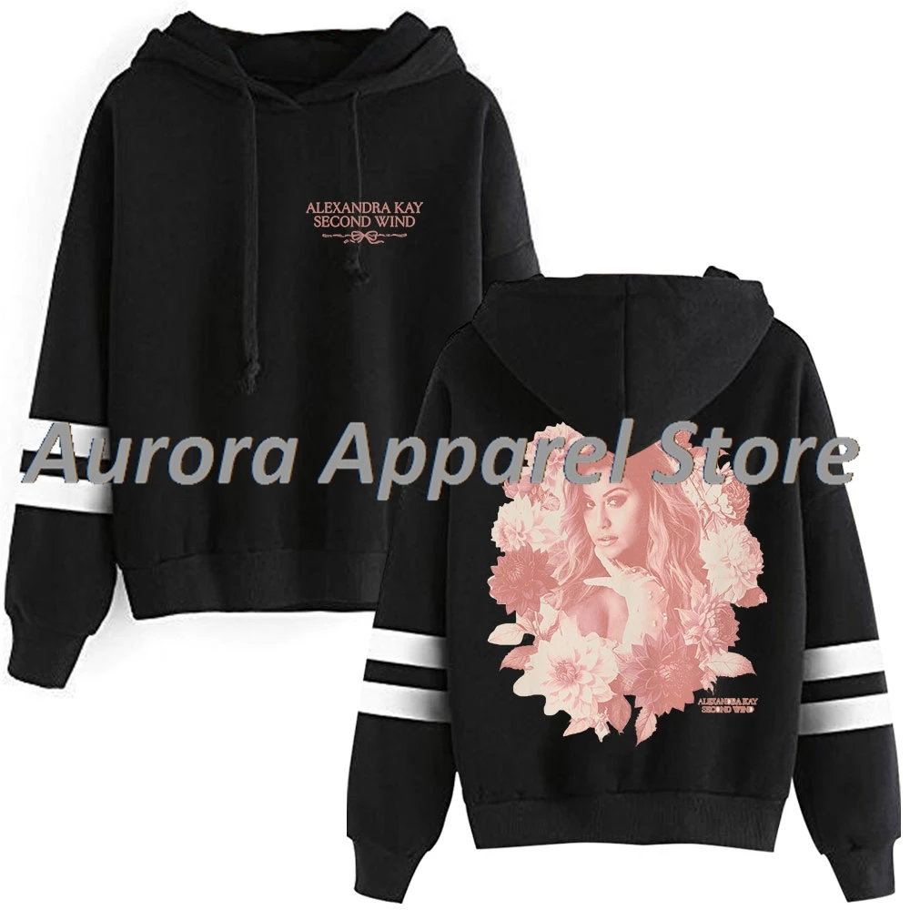 Alexandra Kay Second Wind Pullover con cappuccio Merch Tasche senza maniche con barre parallele Streetwear