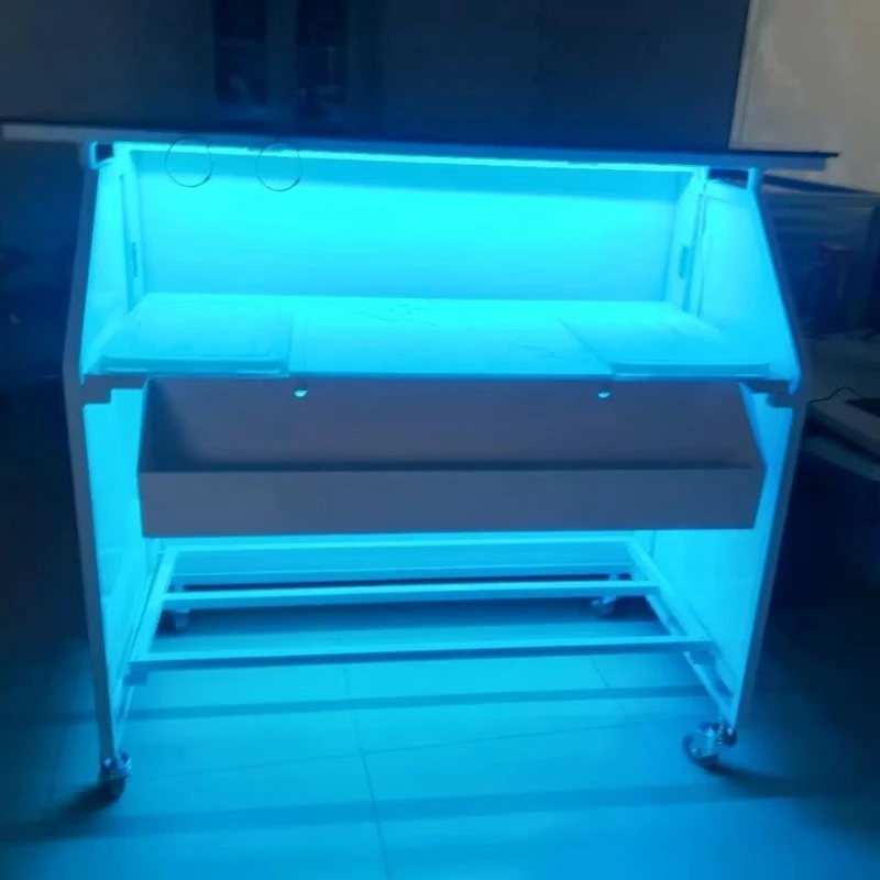 White Cocktail Portable Bar with Changing LED Lighting