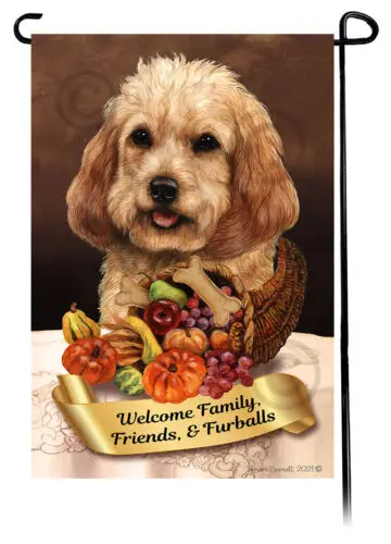 Cockapoo Thanksgiving Garden Flag