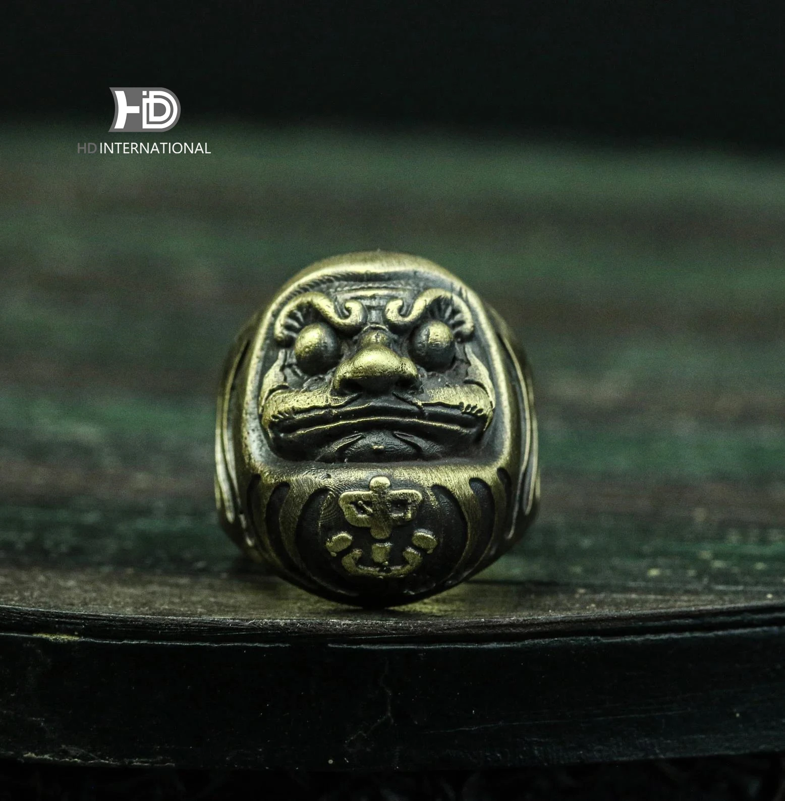 DARUMA ring Damour Budaoweng ring Japanese doll craftsmen make brass jewelry