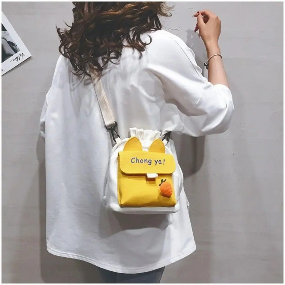 Canvas Shoulder Women\'S Bag Small Korean Fashion Messenger Crossbody Bag For Girl Students Cotton Cloth Female Handbag Wholesale