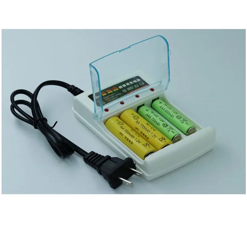 HOT AA/AAA 1.2V 4 Slot Toy Battery Charger Suitable for Nickel-chromium Nickel-metal Hydride Batteries with Plug