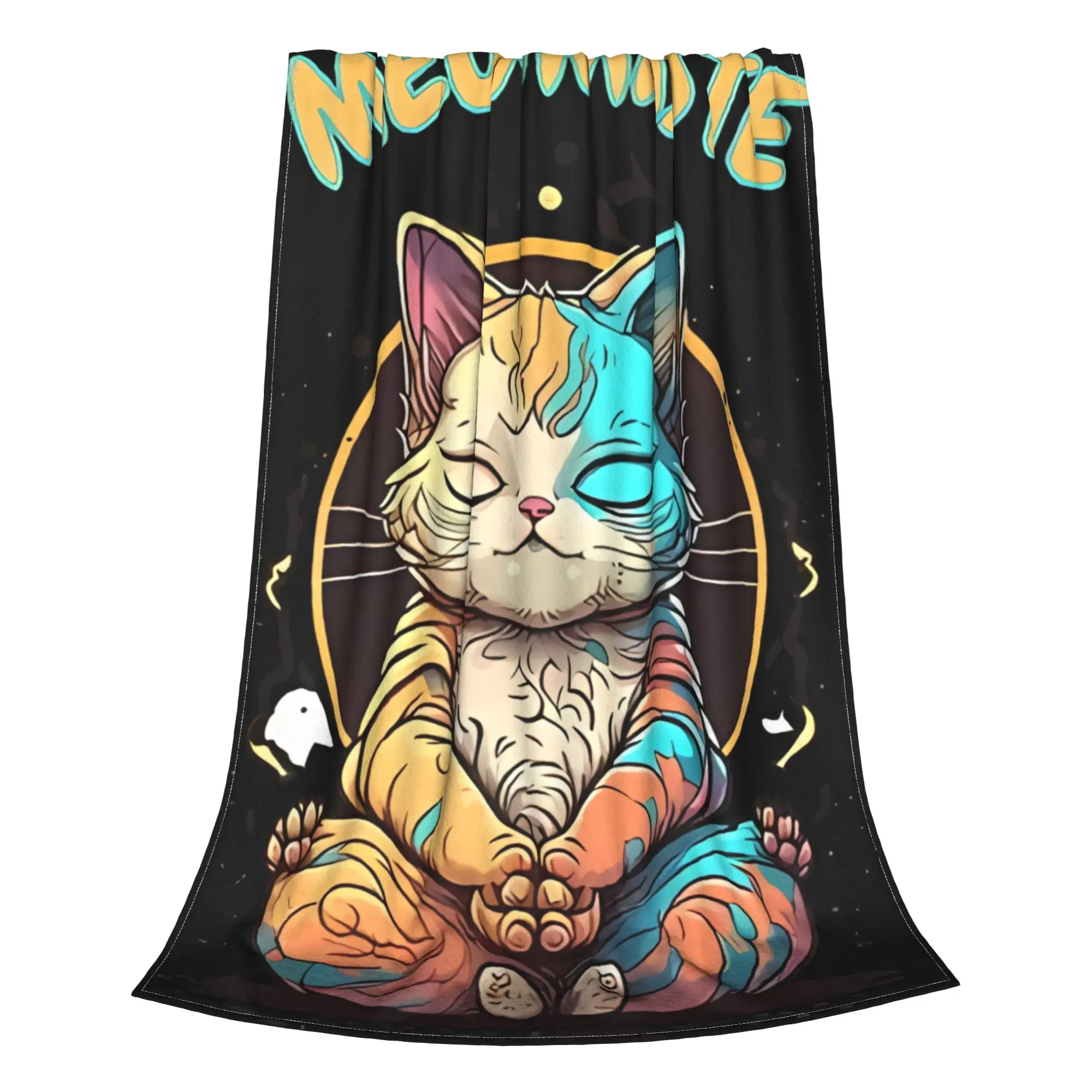 1PC Home Cutecore MEOWMASTE, CAT HUMOR Yoga Blanket Super Cosy Plush Home Living Room Sofa Halloween