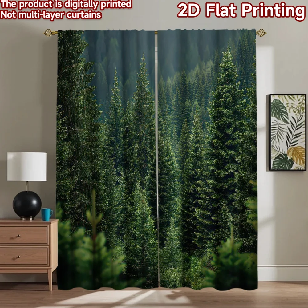

1pc 2D flat Photography Backdrop Popular Background cloth Evergreen Forest Serenity 100% Polyester Anniversary for Holiday home