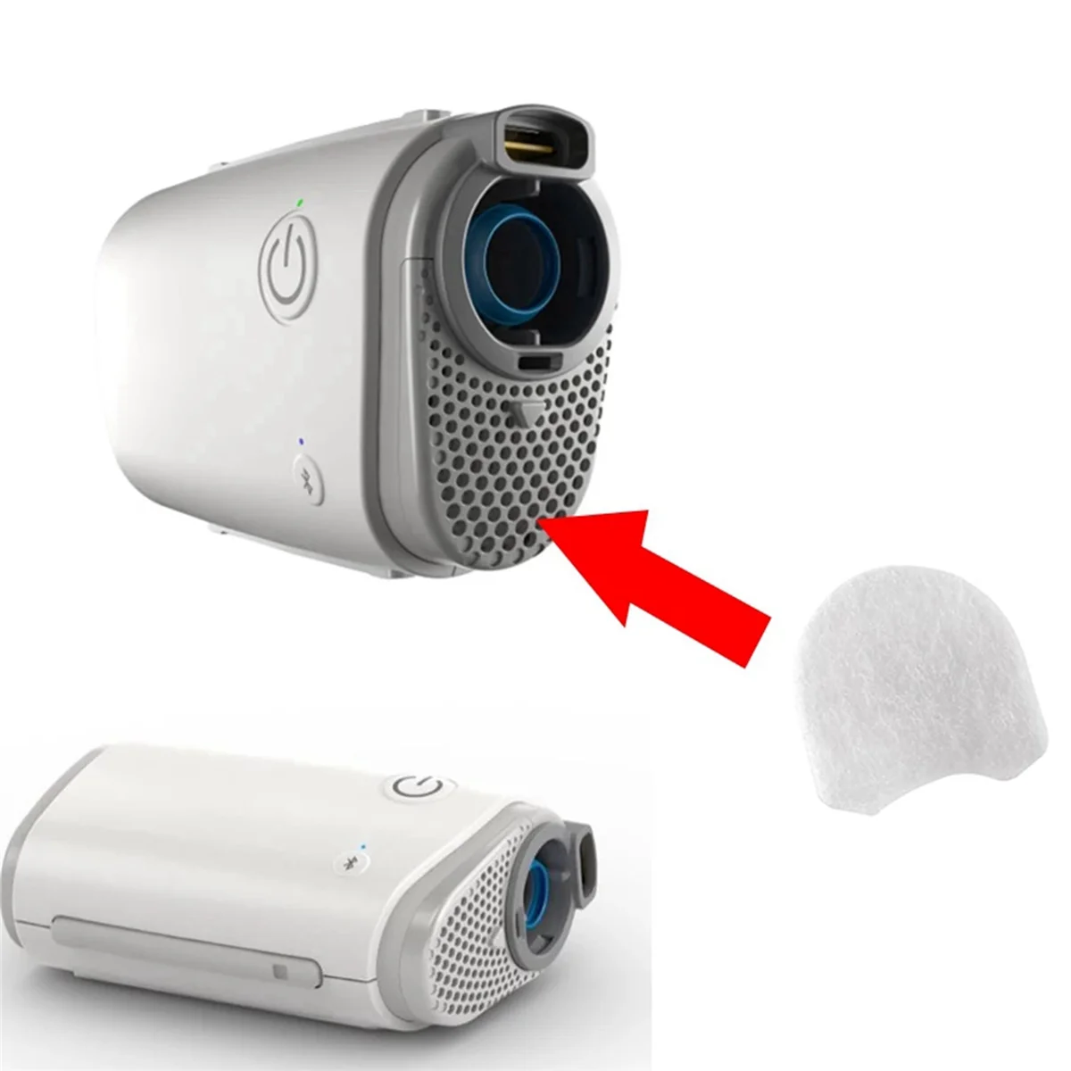 AT42 100Pcs Filtro CPAP-Filtros de substituição para dispositivos AirMini Filtros CPAP descartáveis hipoalergênicos ultrafinos