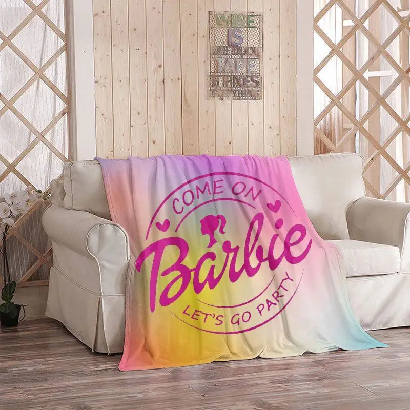 Barbie Kawaii Blanket Office Nap Comfortable Blanket Pink Facecloth Cover Subtlety Blanket Sofa Air Conditioning  Felt Lap Girls