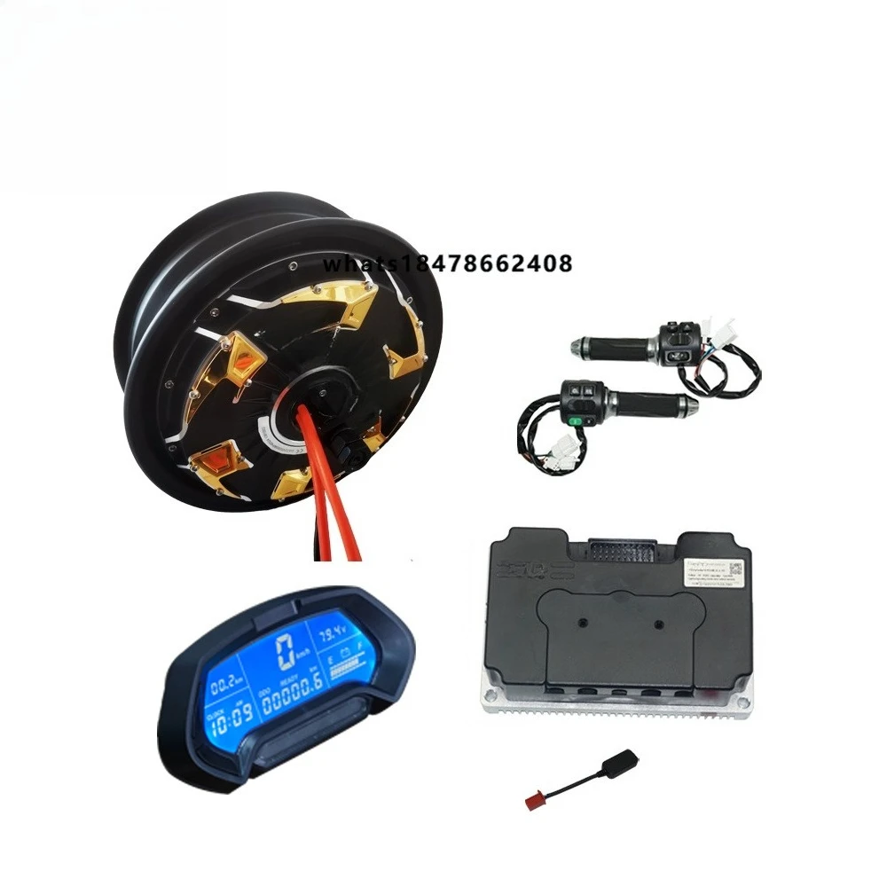 

12*3.5inch 5000W V4 72V Hub Motor ND72680 Controller Conversion Kit LCD Digital Speedometer for Racing Motorcycle