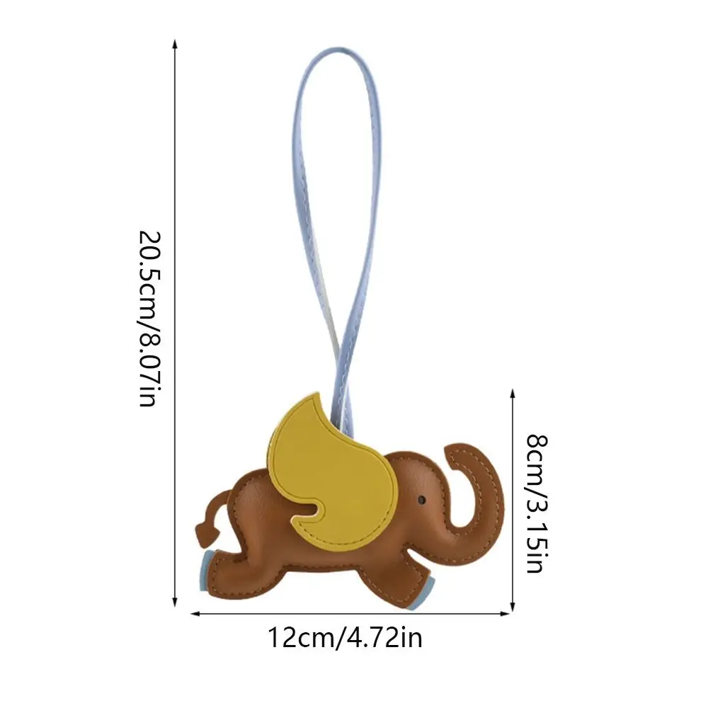 Милый брелок из искусственной кожи с летающими крыльями слона, вешалка из искусственной кожи с героями мультфильмов, 16 цветов, автомобильный брелок, сумка, подвеска, украшение для сумки