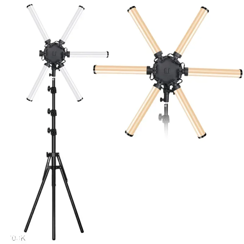 MINI Multimedia Extreme Star Light Lamp  6 Tubes Led Ring Light with Tripod for Camera Phone Makeup