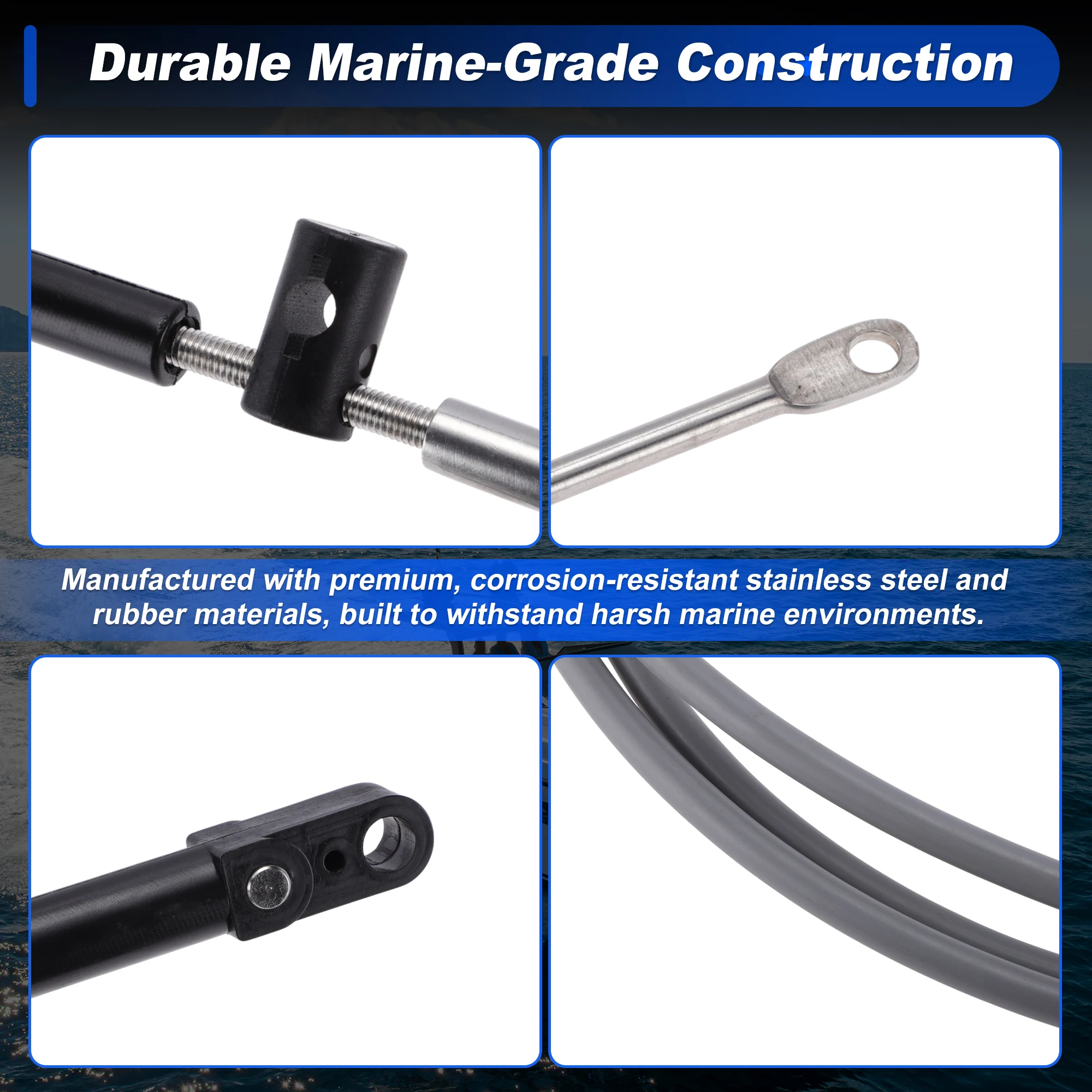 Motoforti 2Pcs 3m 4m 5m 6m 7m Boat Throttle Shift Control Cable Marine Outboard Remote Cable for Mercury MerCruiser image 4