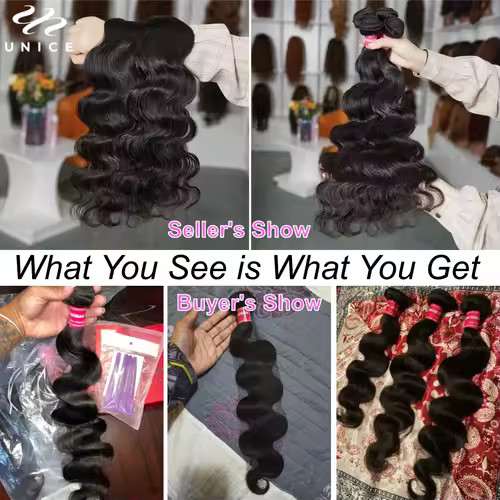 UNice Body Wave Bundles Natural Color 100% Human Hair Bundles Sew-in Quick Weaves Virgin Hair 1/3/4 Bundles Deal - Image 3