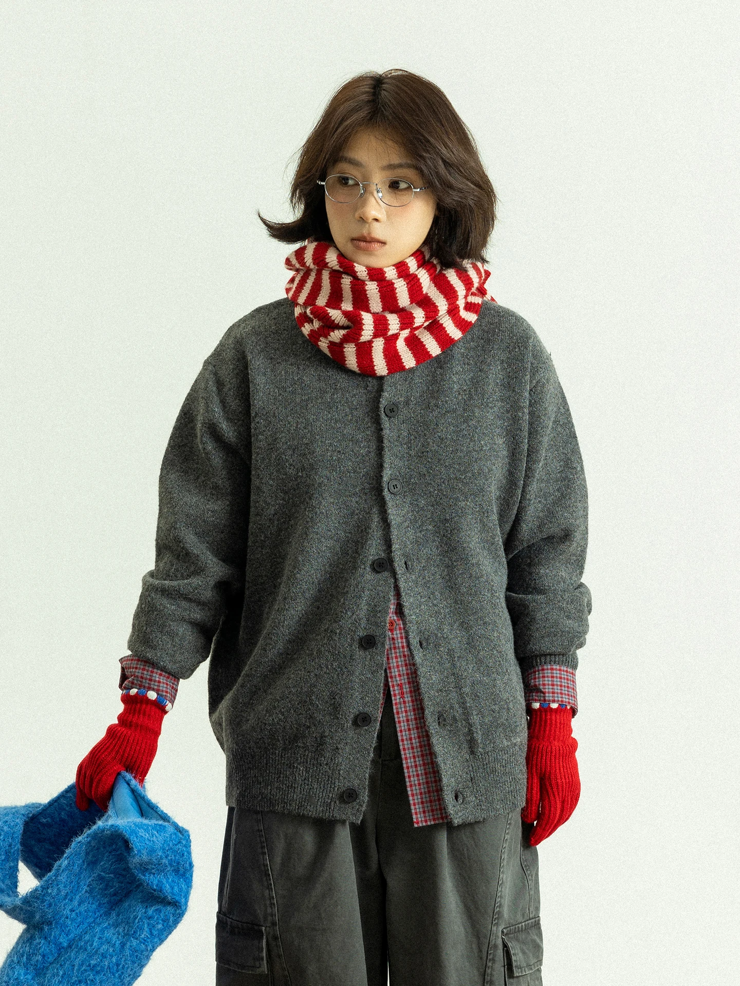 

Свободный вязаный кардиган с высоким воротом, осенне-зимний свитер, верхняя одежда, удобный, из полиэстеровой смеси, с длинными рукавами