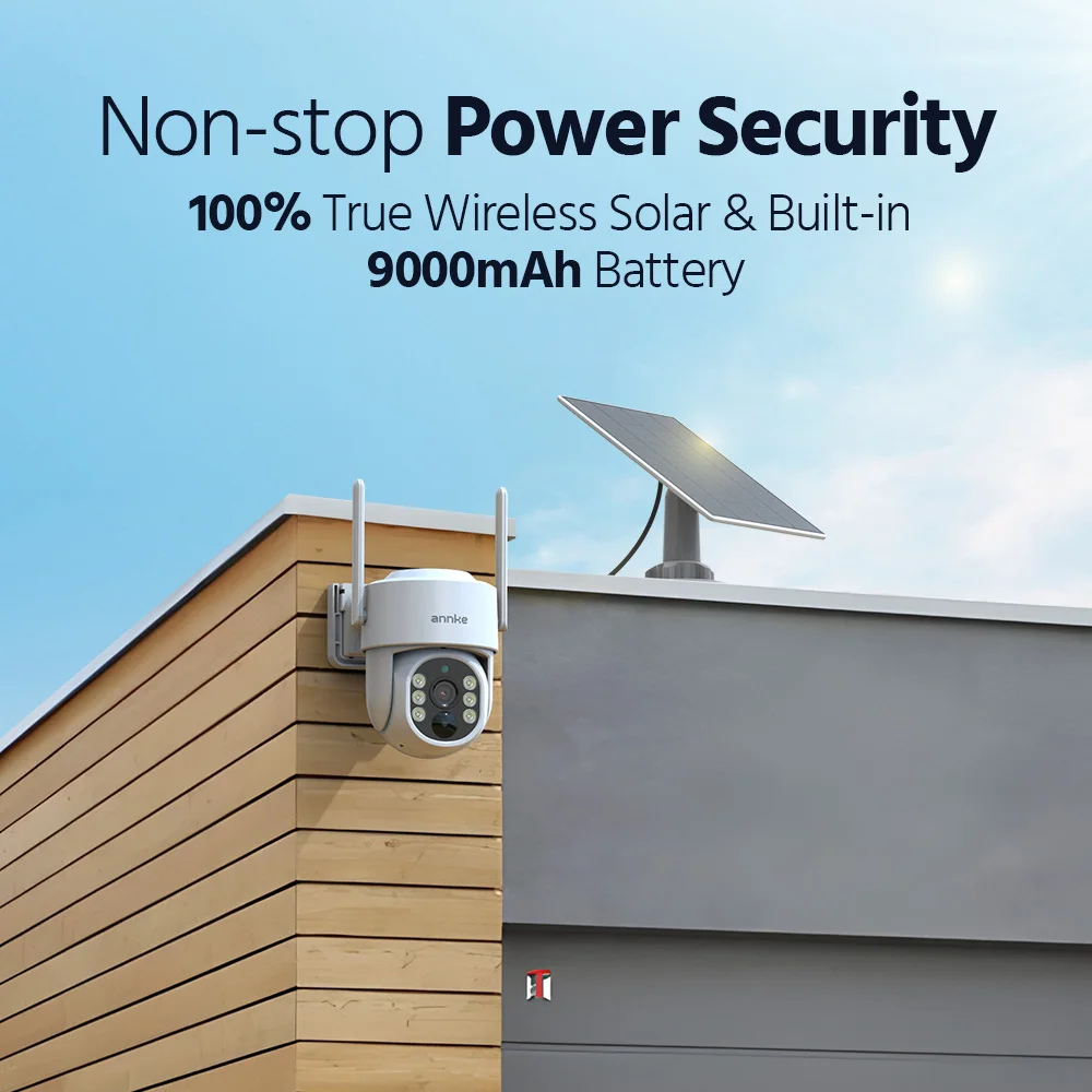 Annke 4MP كاميرات المراقبة الشمسية 4CH NVR طقم مراقبة الفيديو اللون للرؤية الليلية اتجاهين صوت 2K كاميرات أمنية لاسلكية