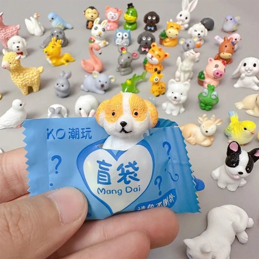 Random Mini Independent Packaging Blind Bag Style Kawaii Animal Model Toy Rabbit Bear Simulation Animal Birthday Party Favors