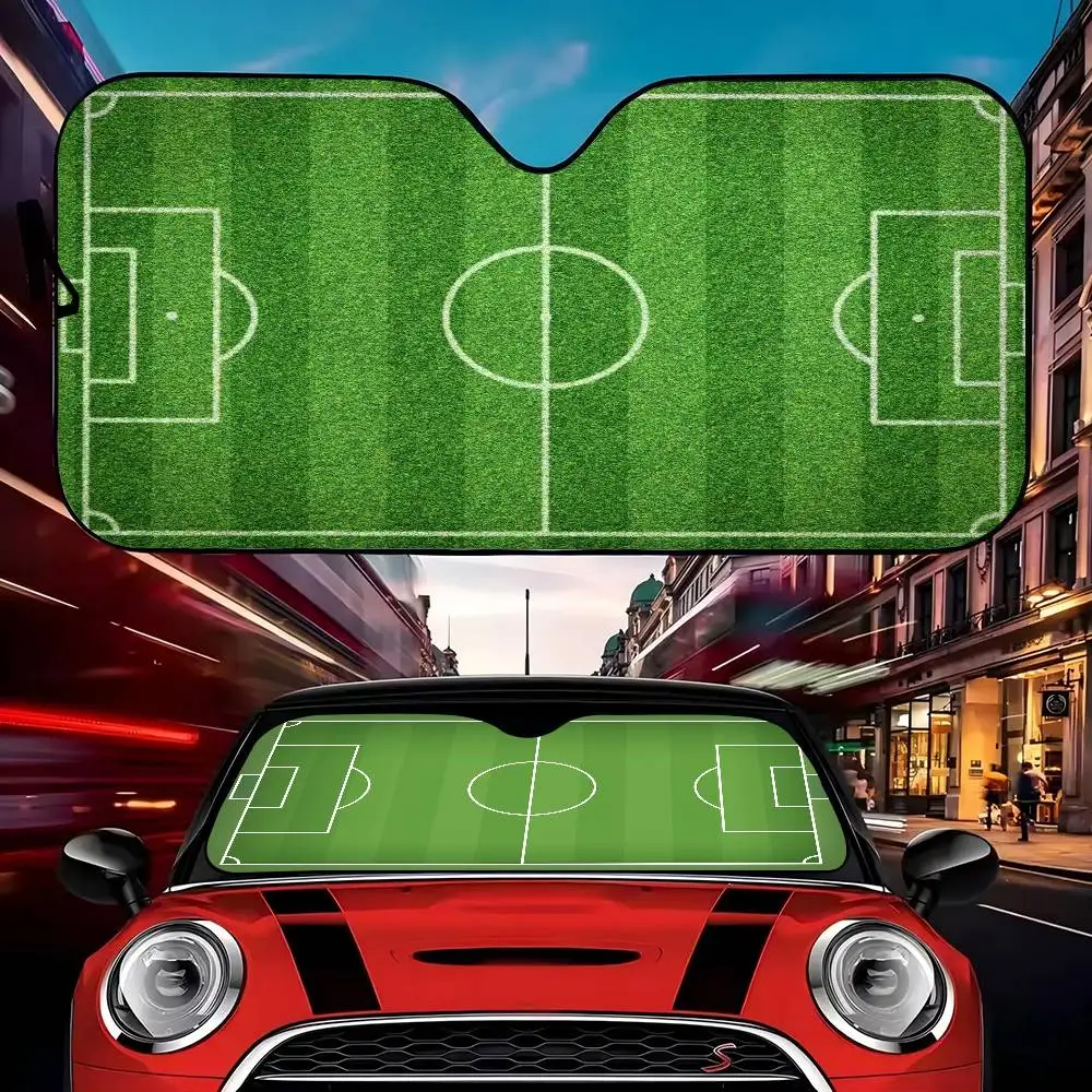 

Солнцезащитный козырек для лобового стекла автомобиля с рисунком футбольного поля, накидка на стекло, защита от солнца, аксессуары для интерьера автомобиля