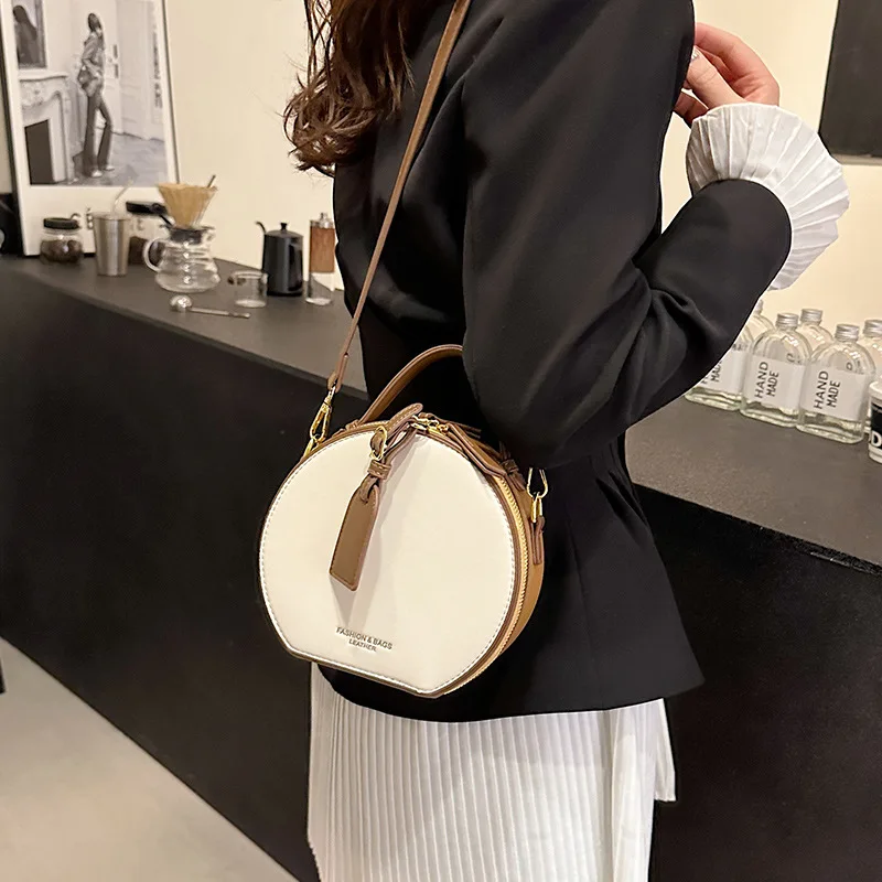 

Модная мини-круглая сумка в стиле ретро — женская высококачественная сумка через плечо/ручная/одно плечо