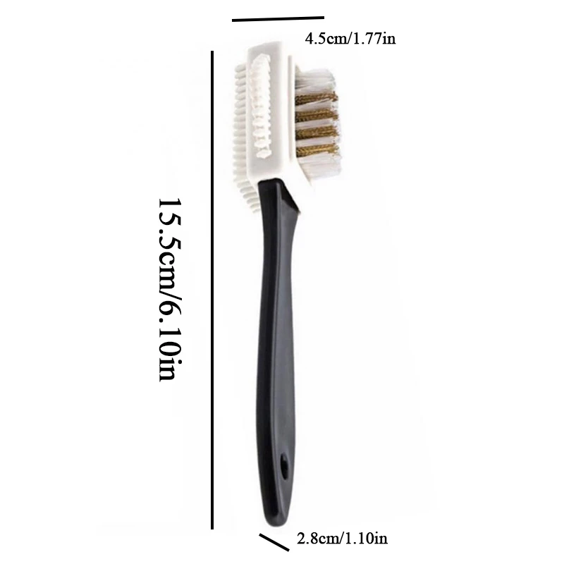 Brosse à chaussures en forme de S pratique, nettoyeur de chaussures, brosse à bottes de neige en daim, outil de livres, 3 côtés