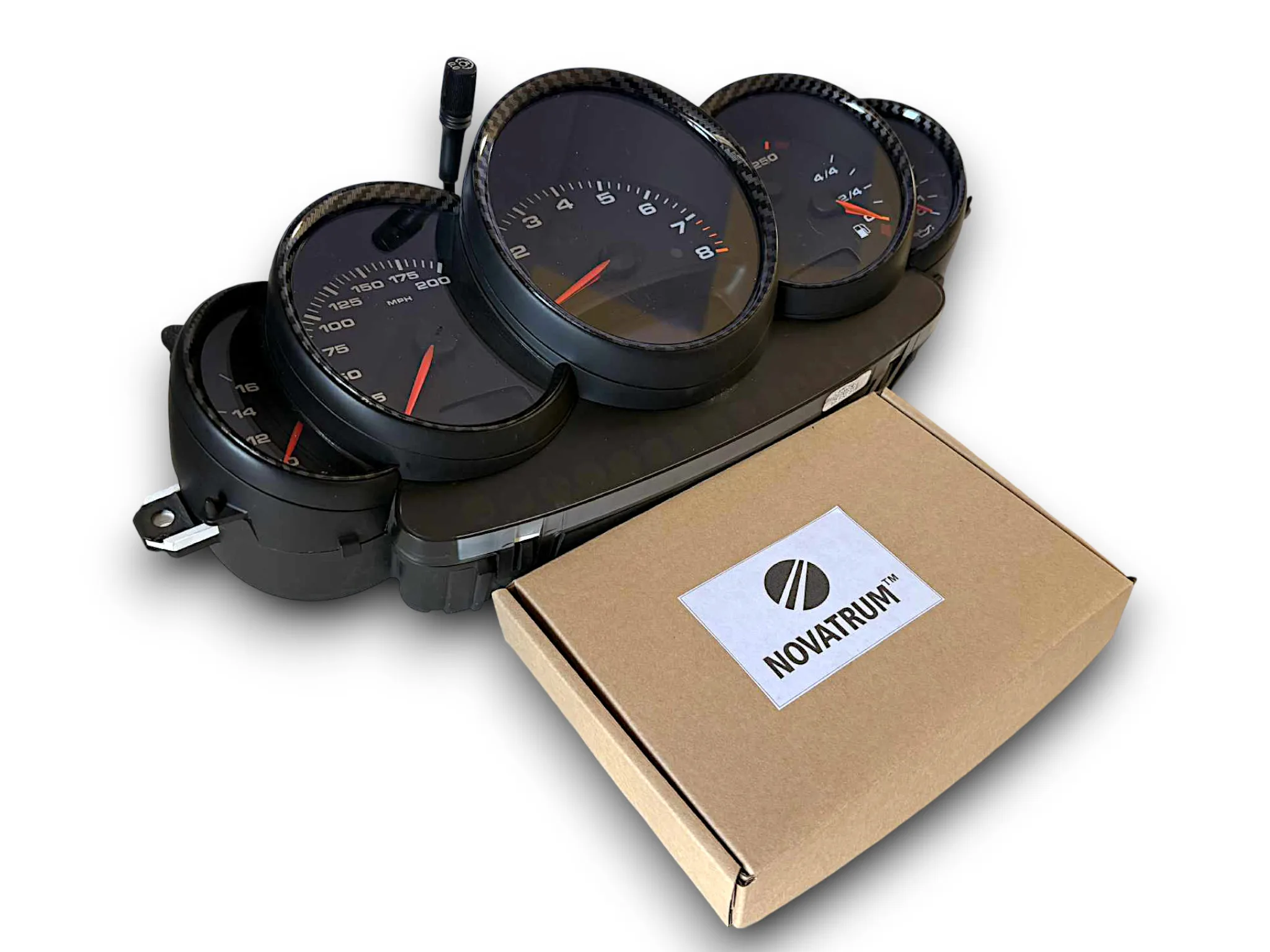 

Gloss Carbon Fiber Style Dashboard Dial Gauge Rings Bezel Trim for Porsche 911 996 S Turbo Targa