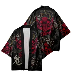 Serpent Démon Imprimer Manteau Japonais Kimono Cardigan Femme Haori Yukata Cosplay Samouraï Mâle Costume Traditionnel Harajuku Plage Robe