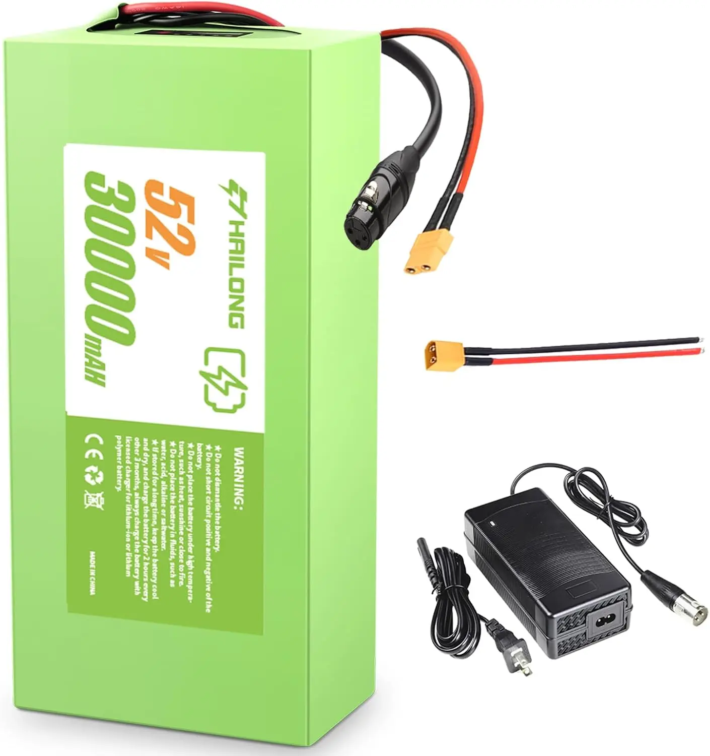 

Certified 52V 30Ah High-Performance Scooter/Personal E-Transport Power Pack for 200W-1500W Motor, with 40A BMS, XT60 Connector &
