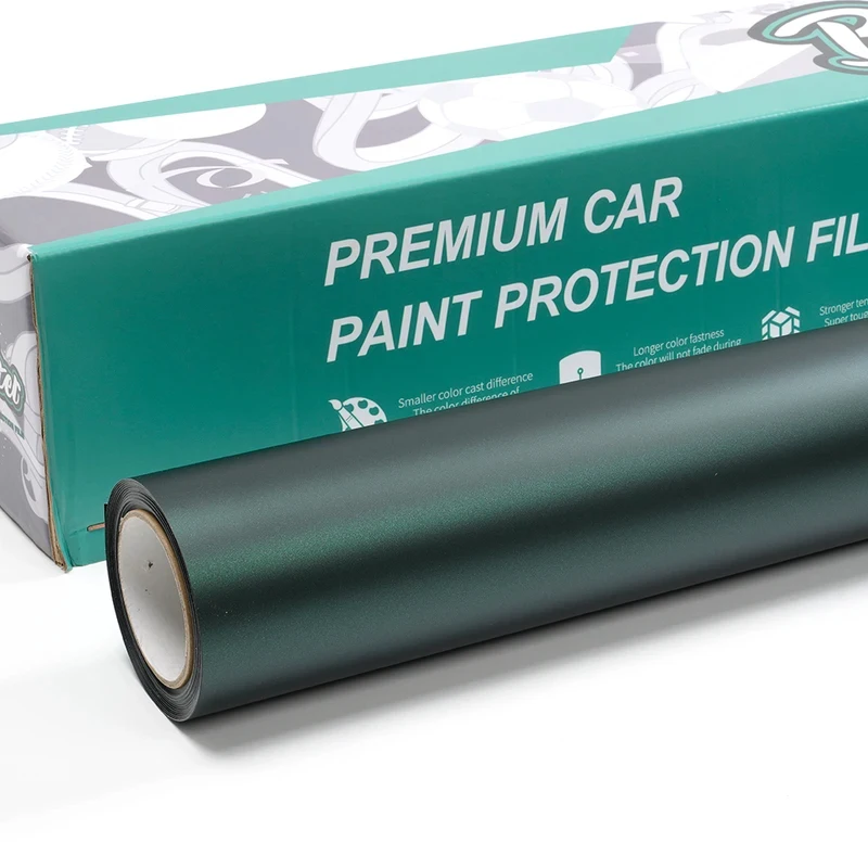 Factory Removable Glue PVC Bubble Ultra Matte Metallic Jungle Green Car Vinyl Wrap Full Body