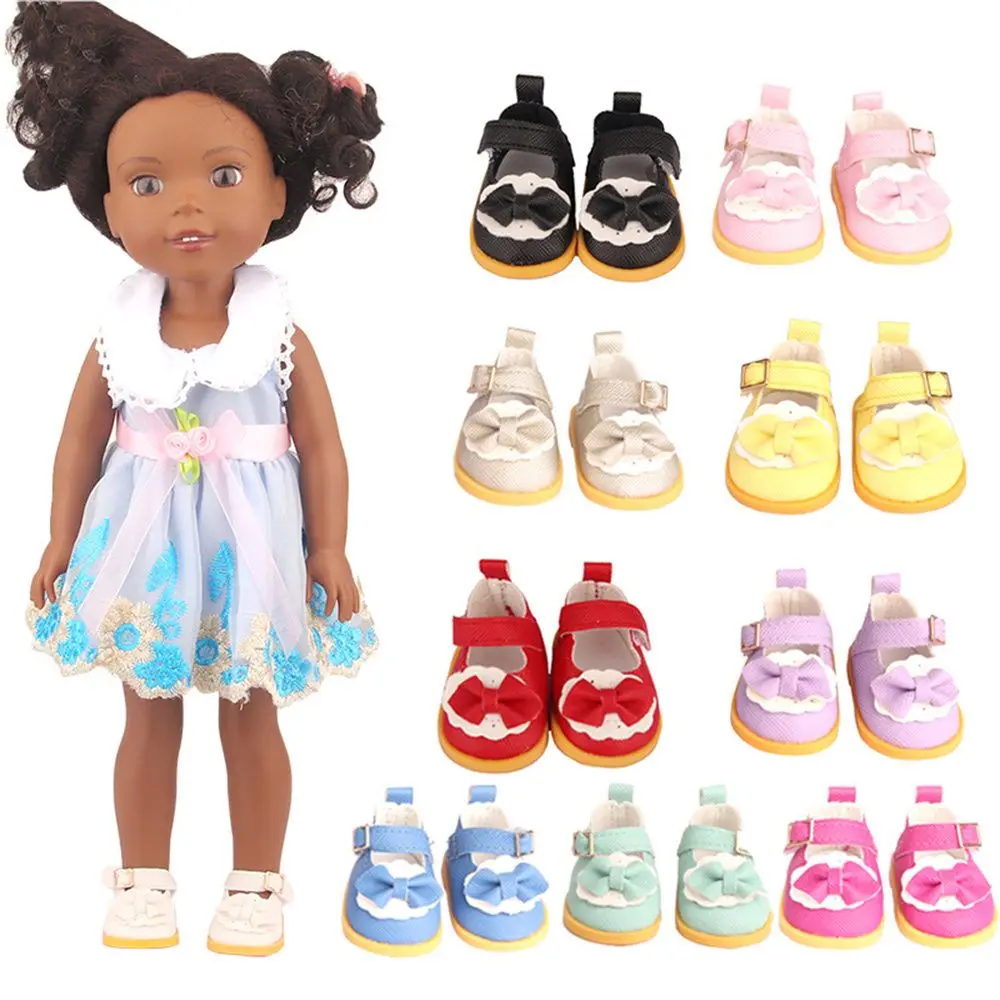 

DIY Doll 5cm Bow PU Leather for 14inch Doll Doll Boots Dolls Accessories Dolls Shoes Mini Shoes