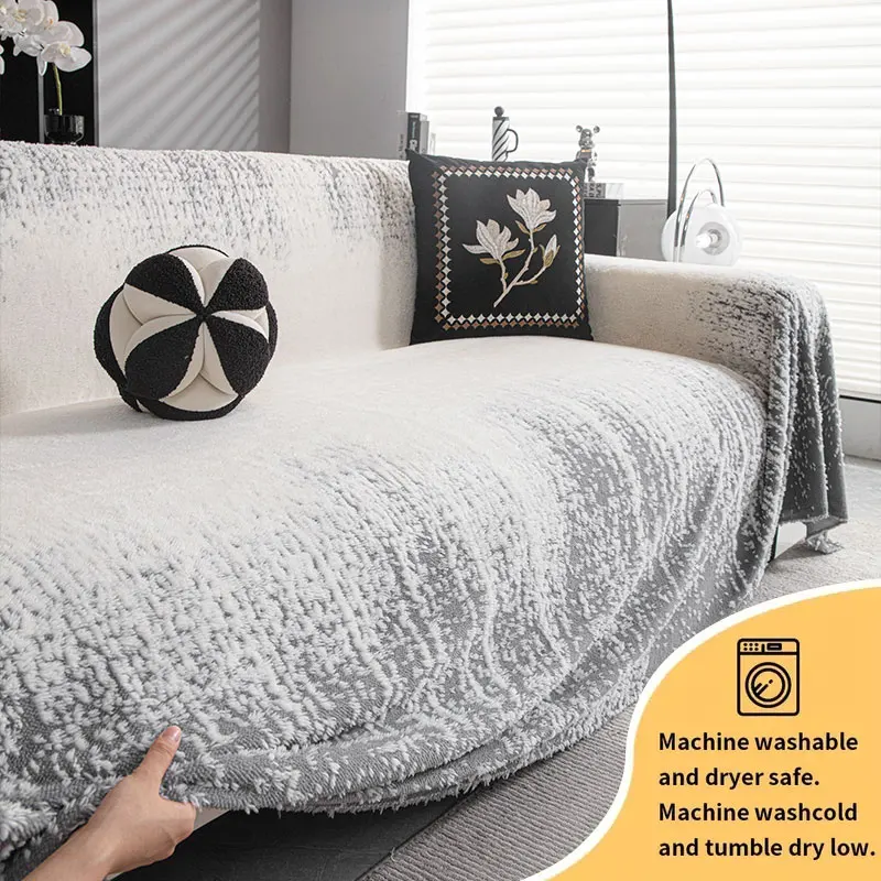 1PC-Shu Mianrong Sofa Handtuch Herbst und Winter High-End-Feeling Full Cover Cover, Anti-Rutsch-Decke, Sofakissen