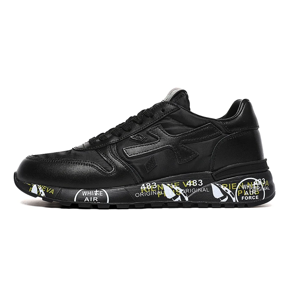 Premiata Herrenmode Retro Licht Luxus lässig vielseitig leichte Sportschuhe klassische schwarze Wildleder Mesh atmungsaktive Laufschuhe