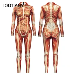 2023 애니메이션 코스프레 의상, 여성용 섹시 슬림 탄성 젠타이 점프수트, 긴 소매 인체 3D 프린트 성인 바디수트, 새로운 패션