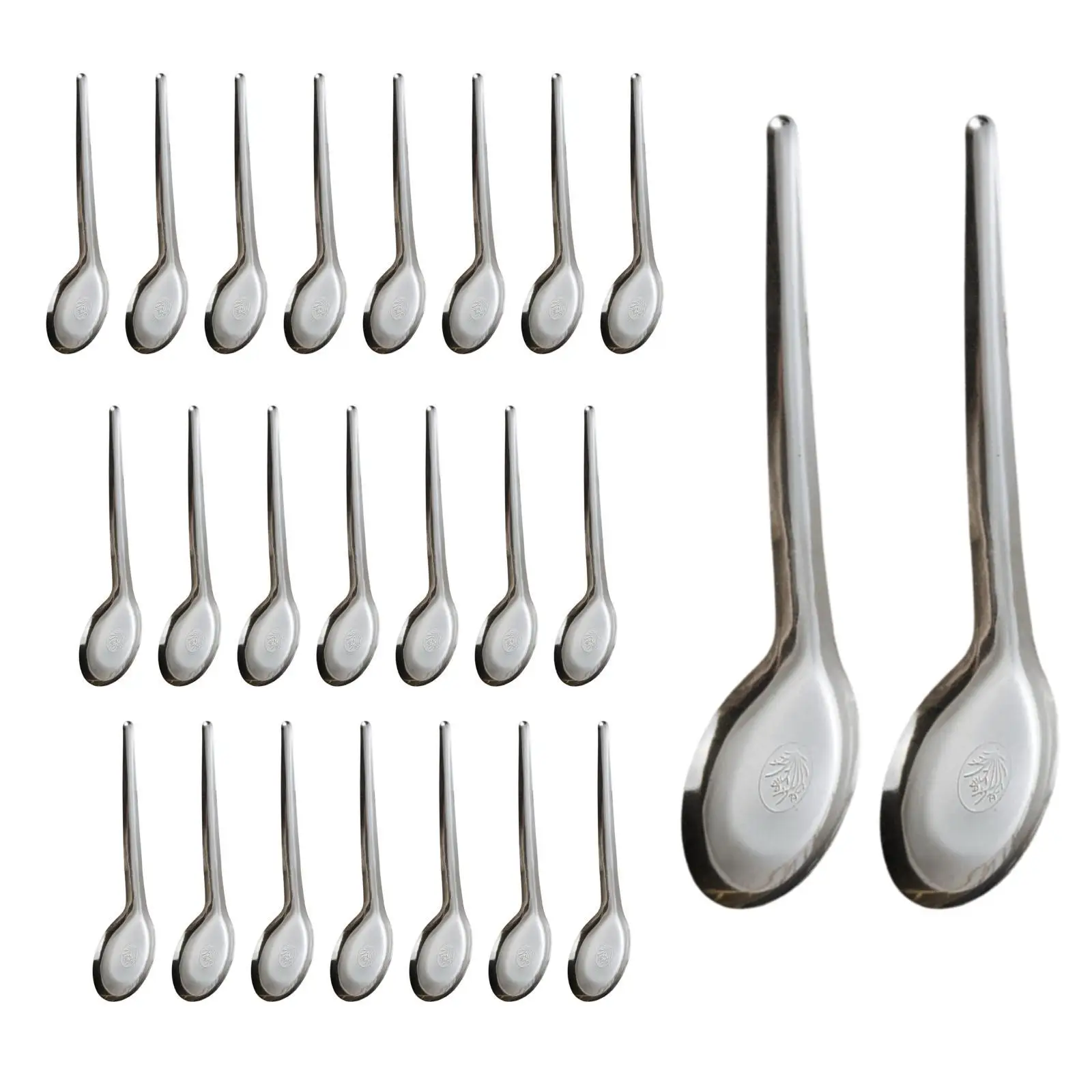 24 Pieces Soup Spoons Silverware Tableware Flatware Kitchen Gadget Dinner Spoons for Dressing Sauces Cafe Bars Soup Gravies