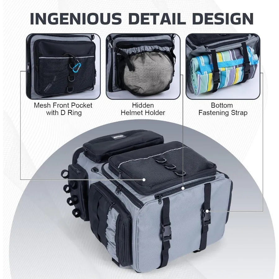 Goture الصيد على ظهره مع برودة 66L 600D معالجة على ظهره مع 3 أصحاب قضيب إيفا غطاء خوذة حامل غطاء للمطر المياه المالحة La #5