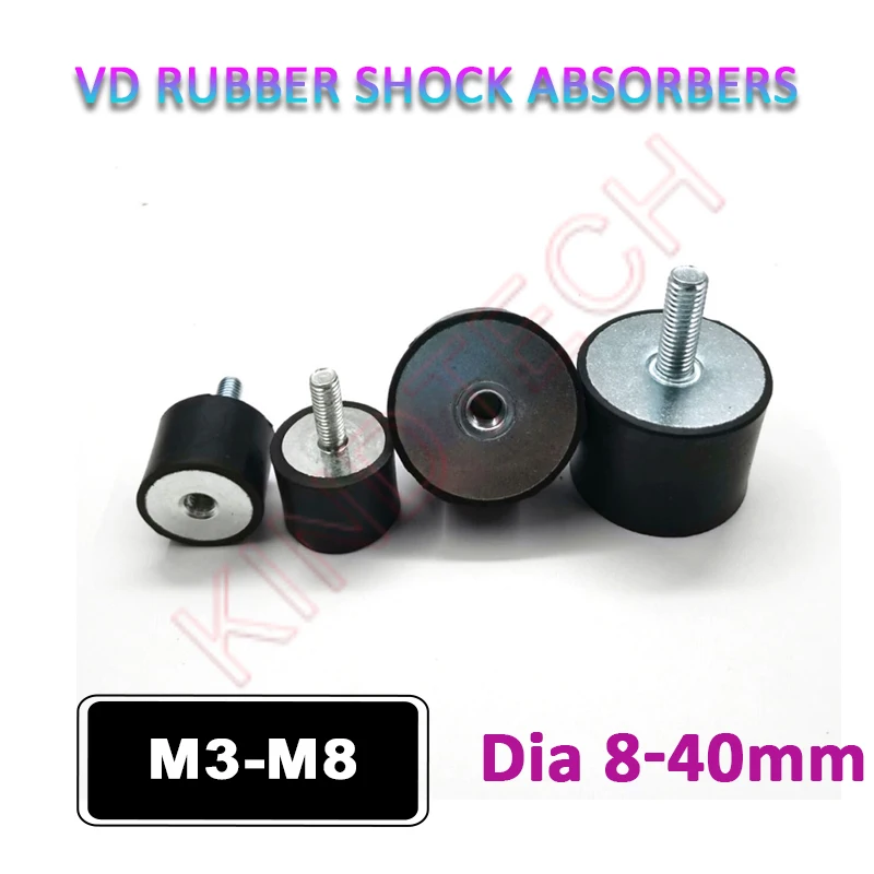 

1/2/4/8Pcs Male-Female Thread M3 M4 M5 M6 M8 Rubber Shock Absorber Crash Pad VD-Type Damper Anti Vibration Isolation Mount