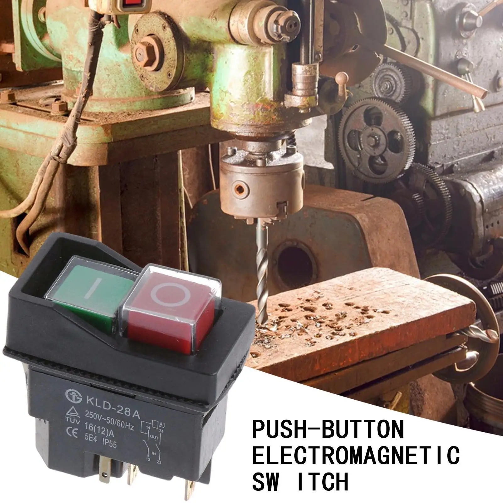 Per la fresatura     Pulsante magnetico 4 Pin Ac250v 16a Pulsante elettromagnetico per apparecchiature di energia elettrica per smerigliatrice industriale
