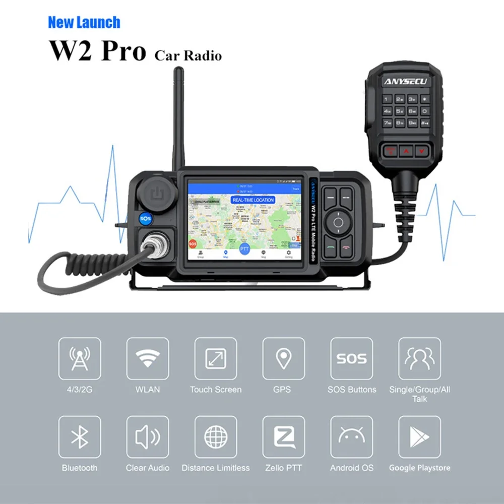 4G-W2 Pro 4G LTE ZELLO PTT POC Walkie Talkie Versão de atualização do rádio de rede pública de Internet N60