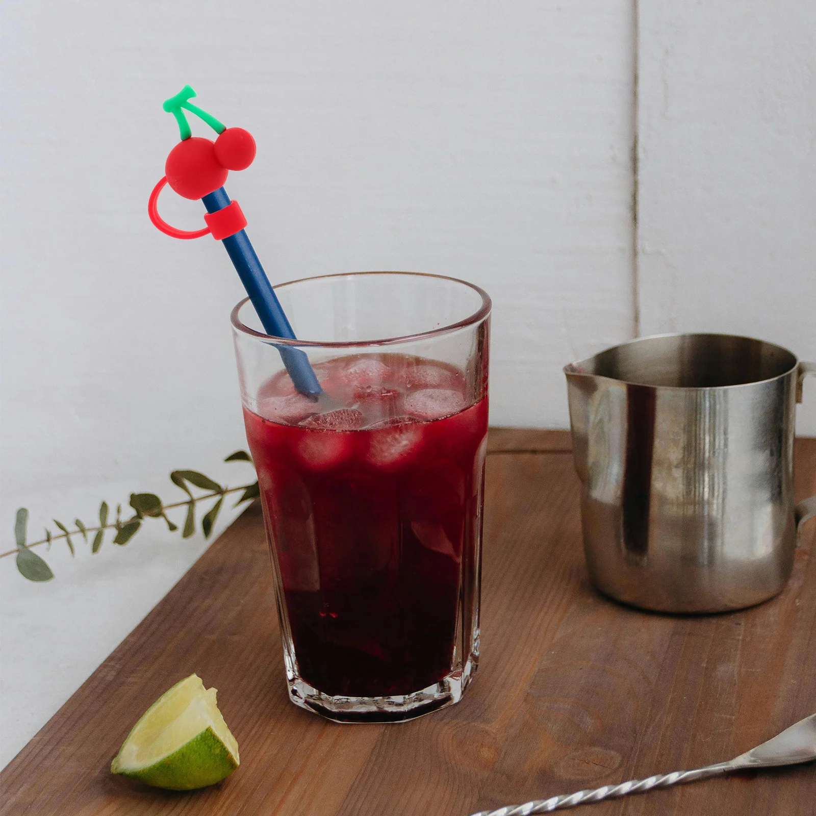 

4Pcs Cute Fruit and Cherry Silicone Straw Caps for Water Bottles and Tumblers Fruit Straw Covers Cap Cover Cherry