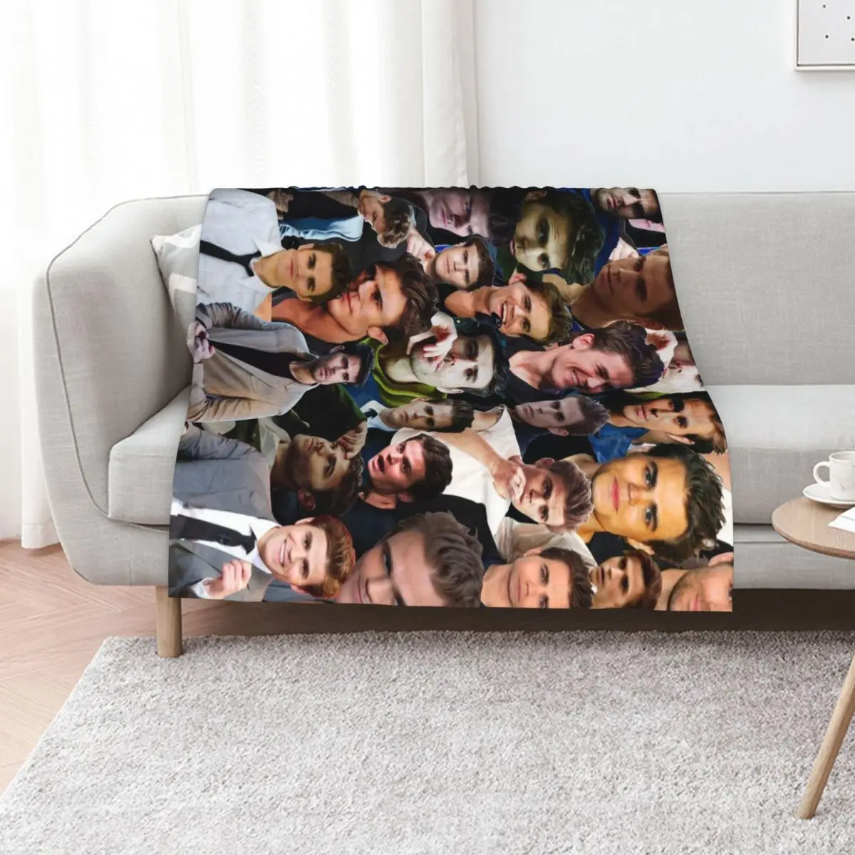Paul Wesley Photo Collage Throw Blanket Ultra Soft Flannel Fleece Blanket for All Seasons