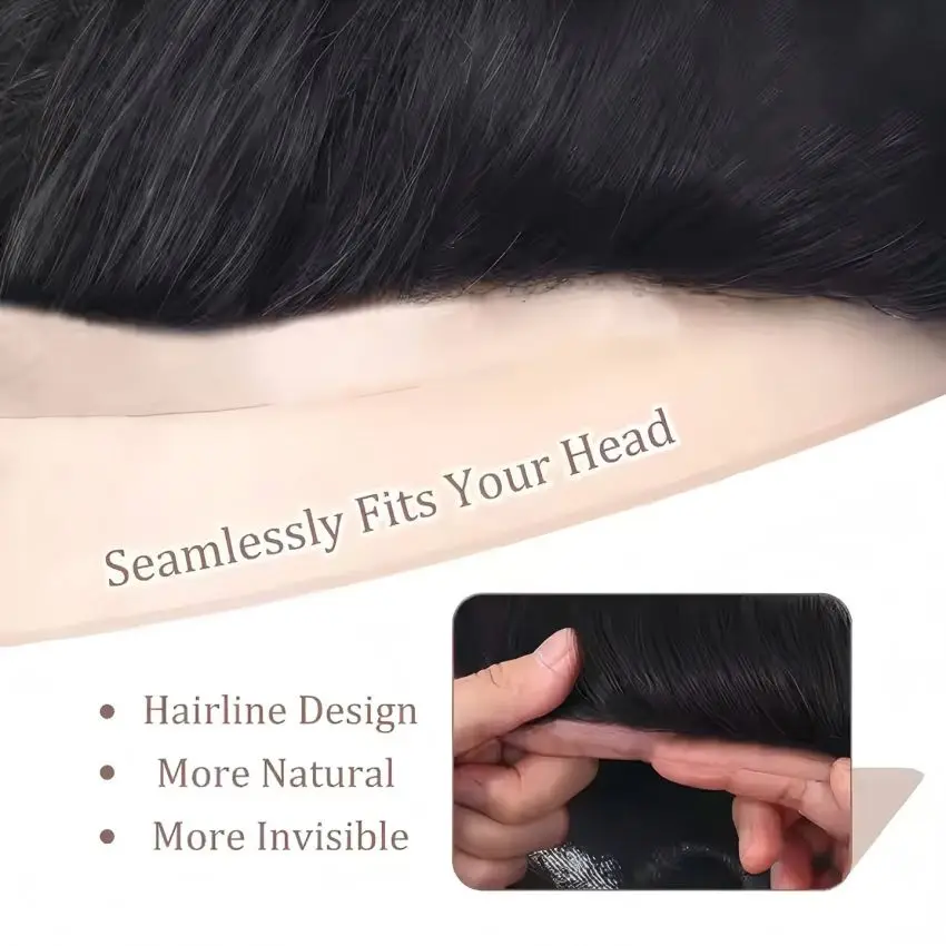 شعر مستعار للرجال ذو جلد رقيق طبيعي 1B # باروكة شعر بشري 8 × 10 مع خط شعر طبيعي لأنظمة الاستبدال