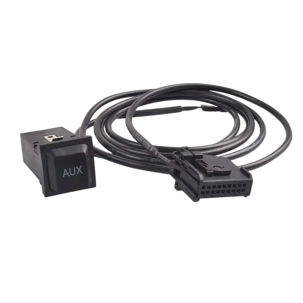 Fits VW Golf V Passat Caddy Touran Transporter T5 Auto Car Aux-in RNS2 MFD2 AUX Button Audio Adapter Socket Kit 18Pin